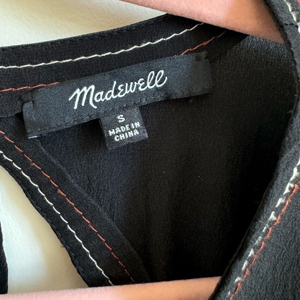 Madewell Silk Stitched Tie Back Blouse - Picture 6 of 8
